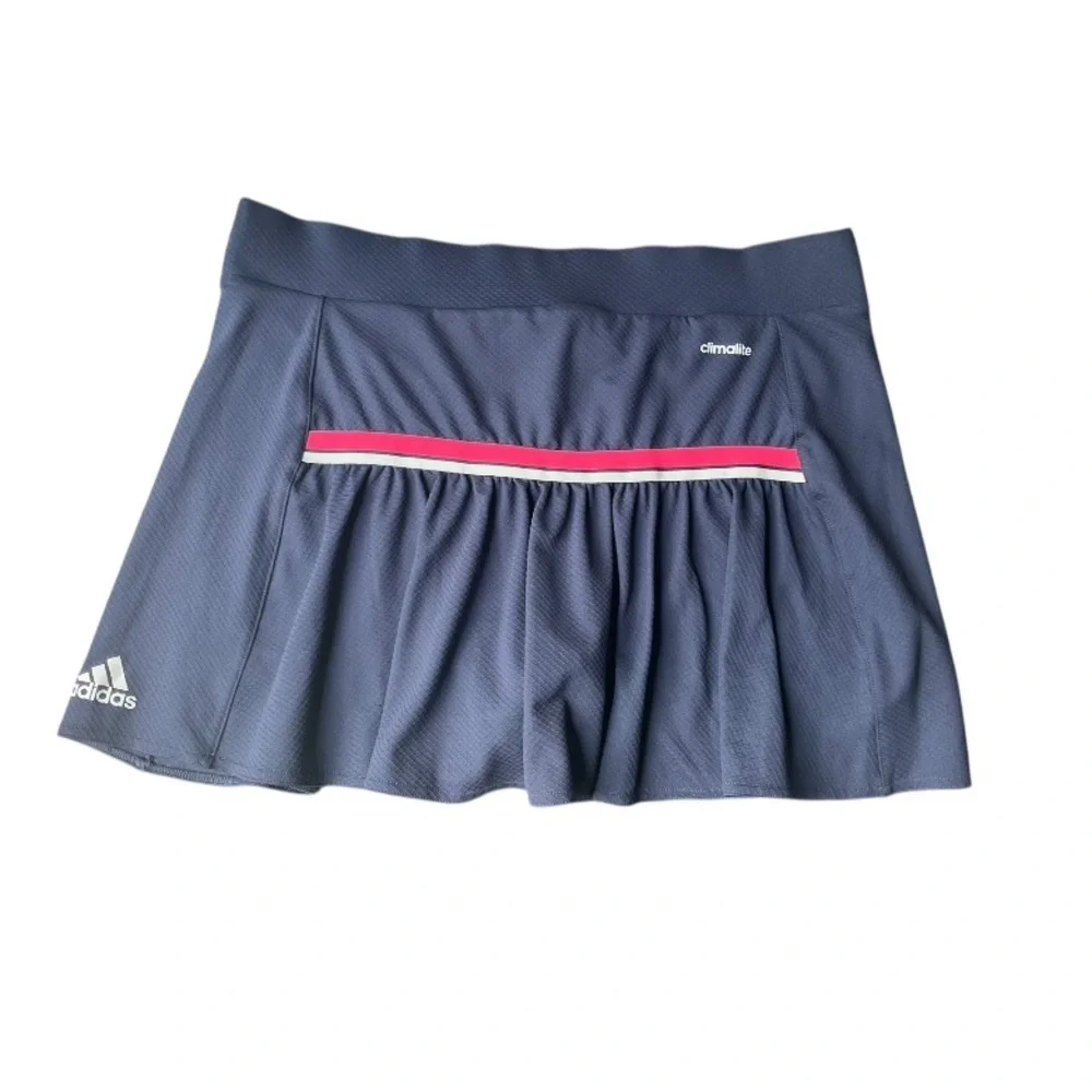 Adidas Women's Navy Skirt with Pink Accent Climate Skirt Size M